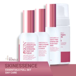 4PCS SKINCARE SET<> SKINESSENCE DAILY  ESSENTIALS  FULL SET DAY CARE