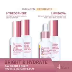 4PCS SKINCARE SET<> - LUMINOVA - HYDROPHERE DAY BRIGHT & NIGHT HYDRATE SIGNATURE DUO
