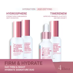 4PCS SKINCARE SET<>TIMENEW - HYDROPHERE<>DAY FIRM & NIGHT HYDRATE SIGNATURE DUO