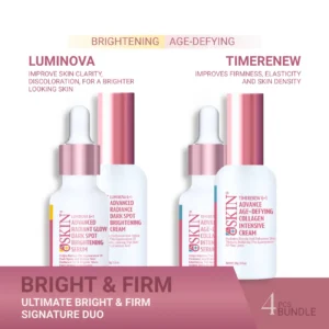 4PCS SKINCARE SET<> LUMINOVA -TIMENEW ULTIMATE DAY BRIGHT & FIRM DUO