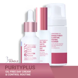 3PCS SKINCARE SET<> PURITYPLUS OIL FREE DAY CREAM & ACNE CONTROL ROUTINE